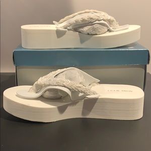 Brand new Nine West white platform sandals